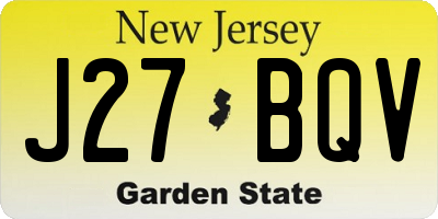 NJ license plate J27BQV