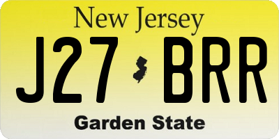 NJ license plate J27BRR