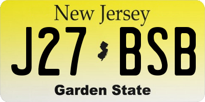 NJ license plate J27BSB