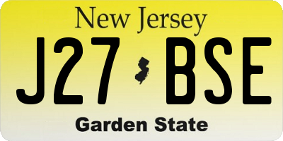 NJ license plate J27BSE