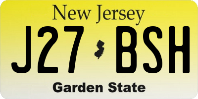NJ license plate J27BSH