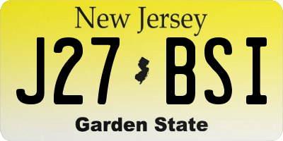 NJ license plate J27BSI