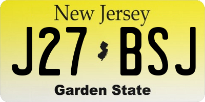 NJ license plate J27BSJ