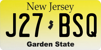 NJ license plate J27BSQ