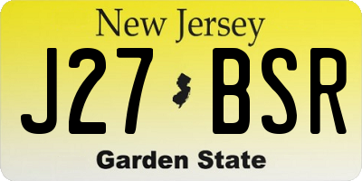 NJ license plate J27BSR