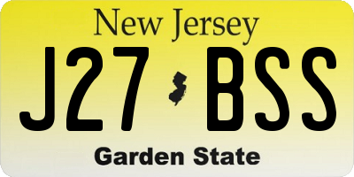 NJ license plate J27BSS