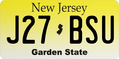 NJ license plate J27BSU