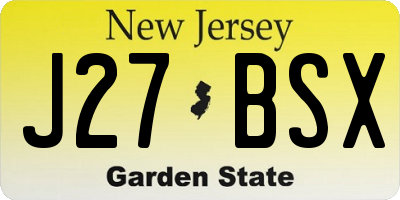 NJ license plate J27BSX