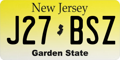NJ license plate J27BSZ