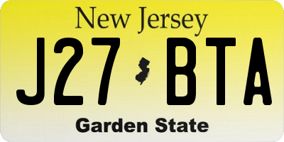 NJ license plate J27BTA