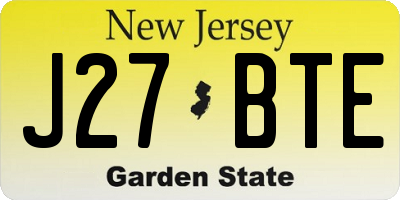 NJ license plate J27BTE