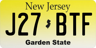 NJ license plate J27BTF