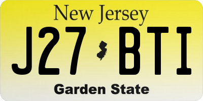 NJ license plate J27BTI