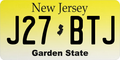 NJ license plate J27BTJ