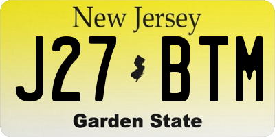 NJ license plate J27BTM