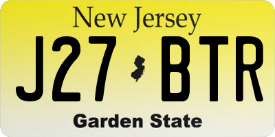 NJ license plate J27BTR