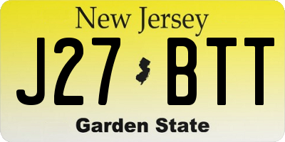 NJ license plate J27BTT