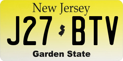 NJ license plate J27BTV