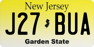 NJ license plate J27BUA