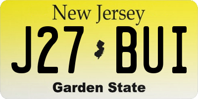 NJ license plate J27BUI