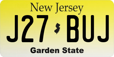 NJ license plate J27BUJ