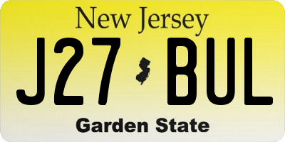 NJ license plate J27BUL