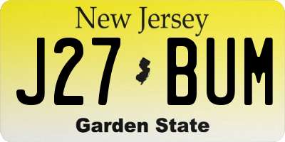 NJ license plate J27BUM
