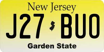 NJ license plate J27BUO