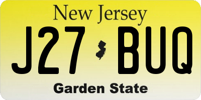 NJ license plate J27BUQ