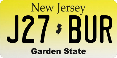 NJ license plate J27BUR