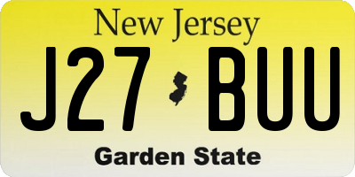 NJ license plate J27BUU