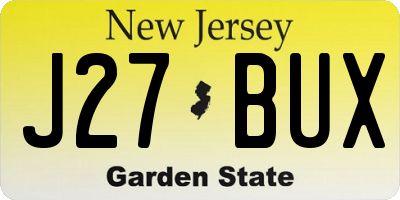 NJ license plate J27BUX