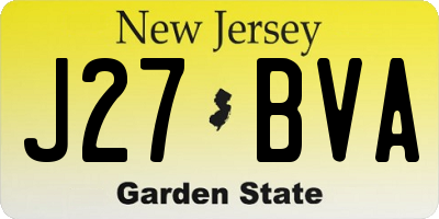 NJ license plate J27BVA