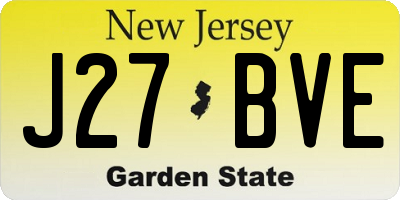 NJ license plate J27BVE