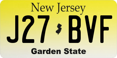 NJ license plate J27BVF