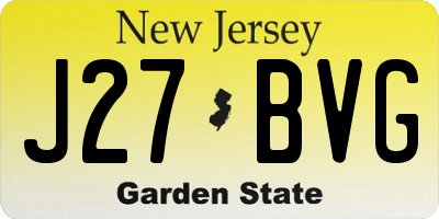 NJ license plate J27BVG