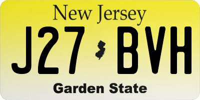 NJ license plate J27BVH