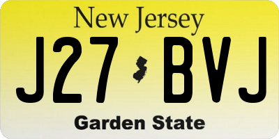 NJ license plate J27BVJ