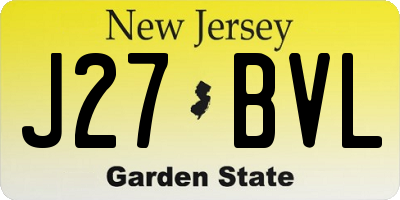 NJ license plate J27BVL