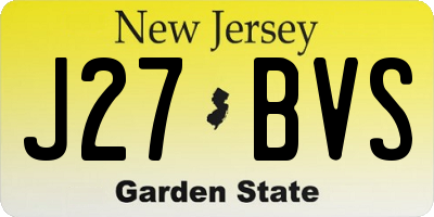 NJ license plate J27BVS