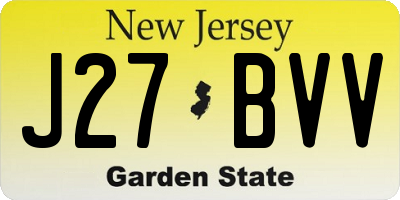 NJ license plate J27BVV
