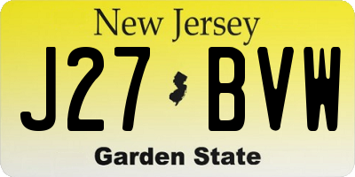 NJ license plate J27BVW