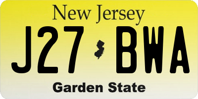 NJ license plate J27BWA