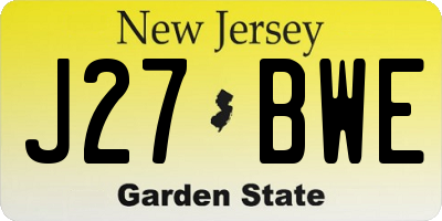 NJ license plate J27BWE