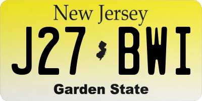 NJ license plate J27BWI