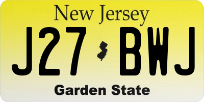 NJ license plate J27BWJ