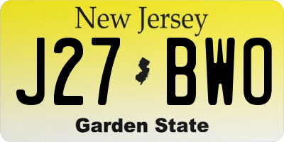NJ license plate J27BWO