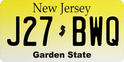 NJ license plate J27BWQ