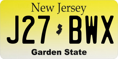 NJ license plate J27BWX