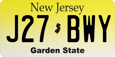 NJ license plate J27BWY